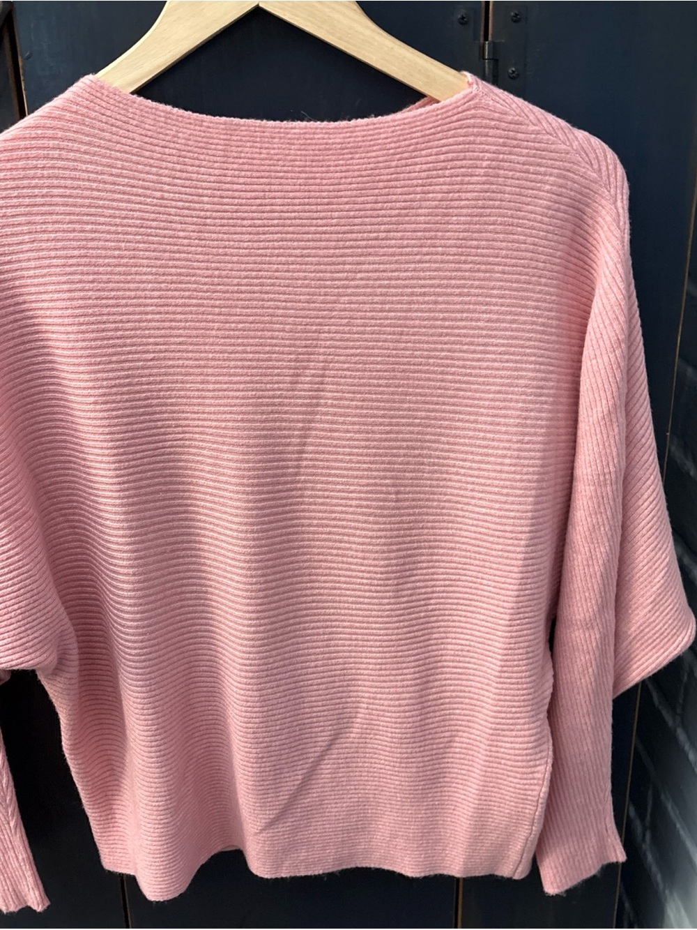 Relaxed Ribbed Knit Top in Dusty Pink